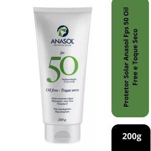 Protetor Solar Anasol Fps 50 Oil Free e Toque Seco 200g