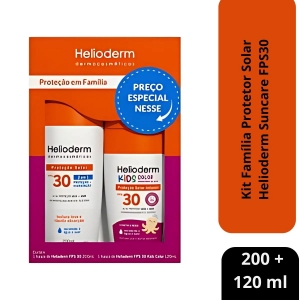 Kit Família Protetor Solar Helioderm Suncare FPS30 200g+120g