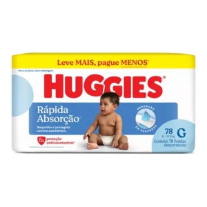Fralda Huggies Rápida Absorção G 78 Unidades
