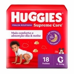 Fralda Huggies Supreme Care Roupinha G – 18 Unidades