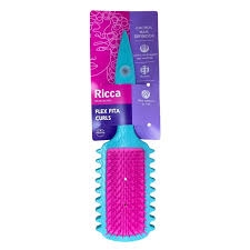 Escova Ricca Flex Fita Curl Azul – Wet & Dry, Cerdas Flexíveis