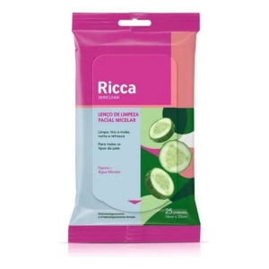 Lenço de Limpeza Facial Ricca Pepinow 25 Unidades