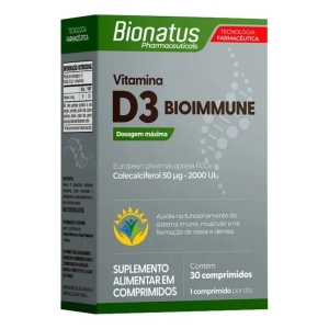 Suplemento de Vitamina D3 Bioimmune Contendo 30 Comprimidos Sabor:Sem Sabor