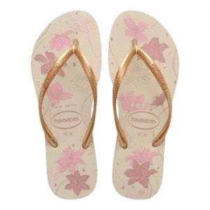 Sandália Havaianas Slim Organic Bege Dourado 37/38