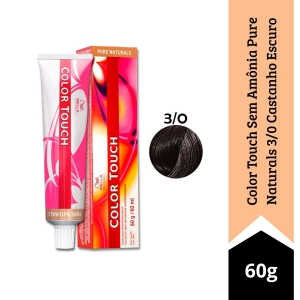 Color Touch Sem Amônia Pure Naturals 3/0 Castanho Escuro