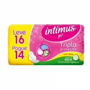 Absorvente Intimus Gel Tripla Proteção Seco com Abas 16 Unidades