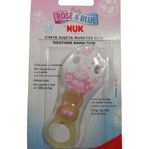 Nuk Rose & Blue Duo Prendedor de Chupeta Rosa