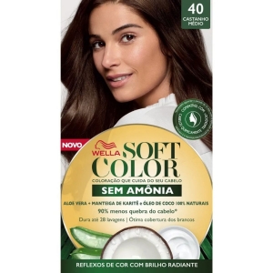 Tinta Soft Color Sem Amônia Cabelo 40 Castanho Médio Wella
