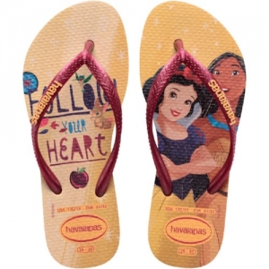 Sandália Havaianas Kids Slim Princess Dourado 31/32