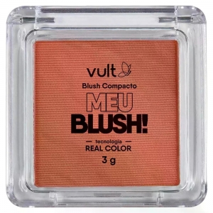 Blush Compacto Coral Matte Vult – 3g | Alta Pigmentação e Acabamento Natural