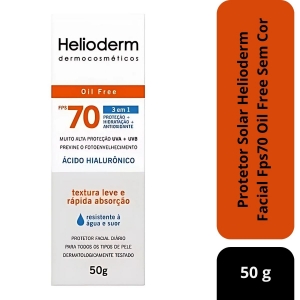 Protetor Solar Helioderm Facial Fps70 Oil Free 50g Sem Cor