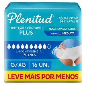 Plenitud Protect Plus G/XG – Roupa Íntima Descartável Unissex, 16 Unidades