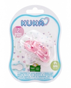 Chupeta Kuka Smart Bicolor Rosa e Vermelho – Conforto e Estilo para Bebês