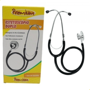Estetoscópio Duplo Preto Premium
