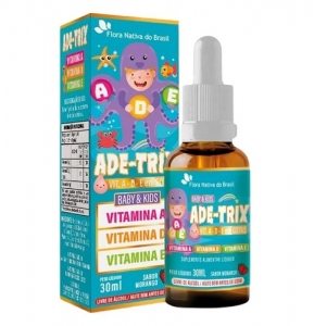 ADE-Trix Kids 30ml Sabor Morango – Vitaminas A, D e E para Crianças