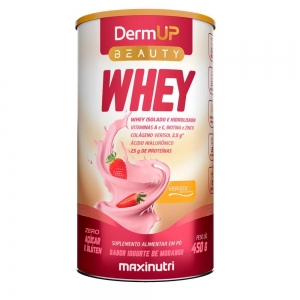 Dermup Beauty Whey Iogurte Morango 450 g – Proteína com Sabor Refrescante e Nutrição Estética