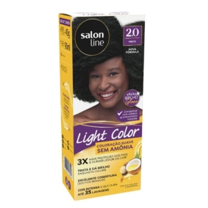Tinta de Cabelo Light Color Sem Amônia 2.0 Preto Salon Line
