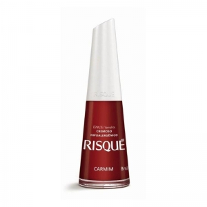 Esmalte Risqué Carmim Cremoso 8ml – Vermelho Profundo e Clássico