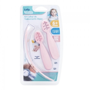 Lolly Dippy Kit Colheres Treinamento Rosa – 3 Peças