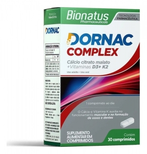 Dornac Complex com 30 Comprimidos – Cálcio Citrato Malato, Vitamina D3 e K2