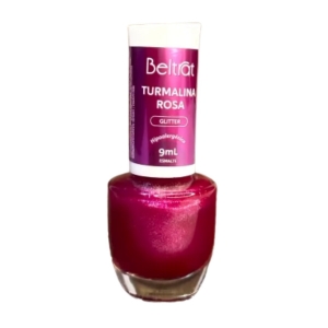 Esmalte Beltrat Turmalina Rosa Glitter 9 ml – Brilho e Glamour nas Unhas