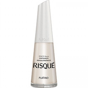 Esmalte Risqué Platino Cintilante 8ml – Brilho Metálico Sofisticado