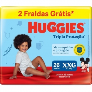 Huggies Tripla Proteção Mega XXG – Fralda Descartável Infantil, 26 Unidades