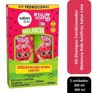 Kit Shampoo Condicionador Melancia Kids Antifrizz Salon Line