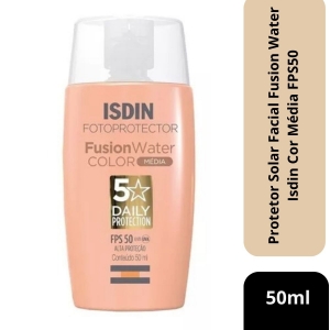 Protetor Solar Facial Fusion Water Isdin Cor Média FPS 50