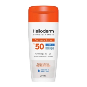 Kit Helioderm Protetor Solar Corporal FPS50 200mL + Facial FPS50 Sem Cor 50g