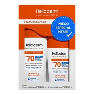 Proteção Prolongada – Kit Helioderm FPS 70 Corpo 200ml + 120ml