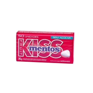 Mentos Kiss Mint Morango Sem Açúcar 35G – Frescor e Sabor a Qualquer Hora