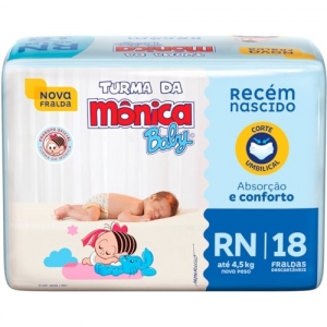 Fralda Turma da Mônica RN Ultra Proteção 18 Unidades