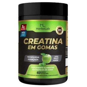 Creatina em Gomas Contendo 60 de Sabor Maçã Verde HerboLab Sabor:Maçã Verde