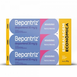 Bepantriz Pomada Dexpantenol Kit 3×30 g – Proteção e Hidratação para Pele Sensível
