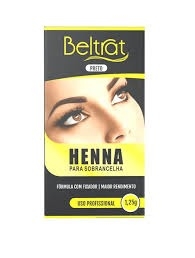Henna Beltrat Profissional – Preto (1,25 g) | Fixador Incluso, Sem Amônia