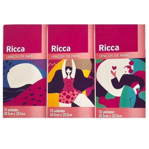 Lenço de Papel Ricca Pacote com 10 Unidades