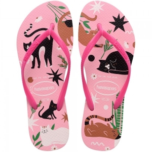 Sandália Havaianas Slim Pets Rosa Glow 35/36
