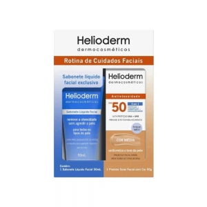 Kit Protetor Solar Toque Seco FPS 50 + Sabonete Facial Helioderm
