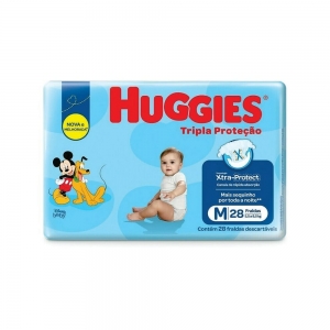 Fralda Huggies Tripla Proteção Jumbo M – 28 Unidades