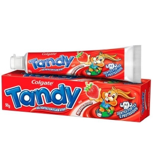 Creme Dental Tandy Gel Morango 50g – Sabor Agradável e Proteção