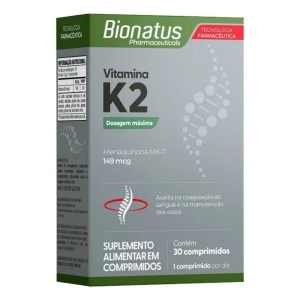 Suplemento Alimentar de Vitamina K12 com 30 Comprimidos Sem Sabor