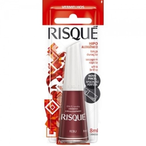 Esmalte Risqué Rebu Cremoso 8ml – Vermelho Moderno e Marcante