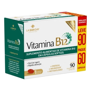 Suplemento Alimentar Vitamina B12 com 90 Cápsulas La San-Day Sabor:Sem Sabor
