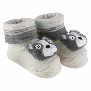 Meia Bichinho LED Pimpolho Cinza Cachorro 00-15 – Conforto e Diversão para os Primeiros Passos