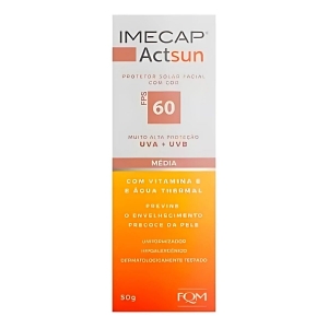 Protetor Solar Facial Imecap Actsun Fps 60 Cor Média 50g