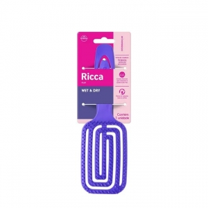Escova Ricca Flex Wet & Dry Roxa – Cerdas de Dupla Altura