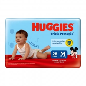 Fralda Huggies Tripla Proteção Jumbo M 28 Unidades