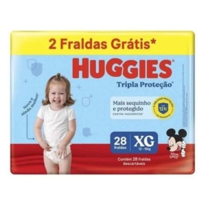 Huggies Tripla Proteção Meguinha XG – Pacote 30 Unidades (28 + 2 Grátis)