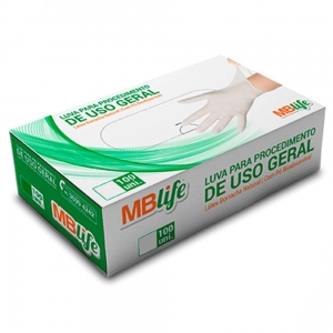 Luva de Procedimento com Pó Látex P – Caixa com 100 Unidades